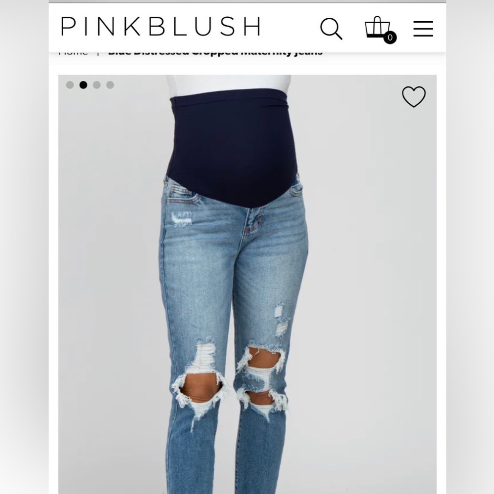 Pink Blush Distressed Maternity Jeans Size 30